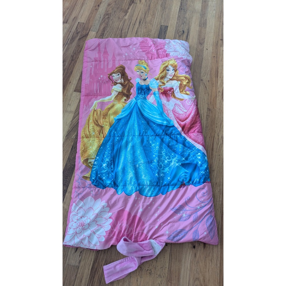 Y2k Disney Princess Pink Sleeping Bag Cinderella Belle Aurora Faux Fur Line